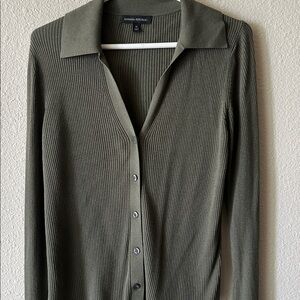 Banana Republic Sage Green Button-Up Sweater